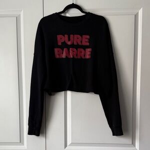 Pure Barre Black and Red Cropped Sweatshirt